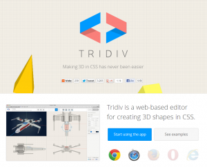 Screenshot of the TRIDIV website.