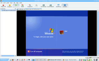 A screenshot of Linux with Windows running in VMware