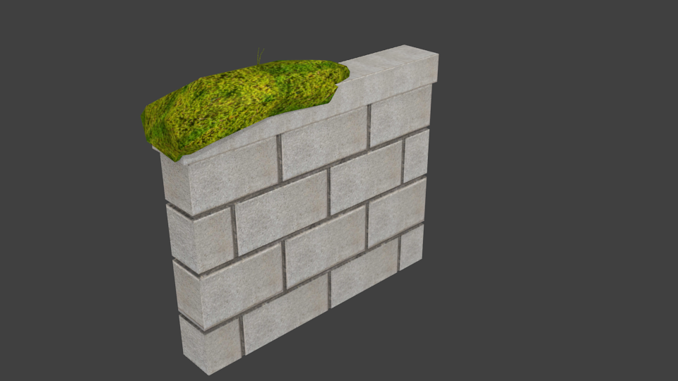 A quick render of a dividing wall with moss I modelled
