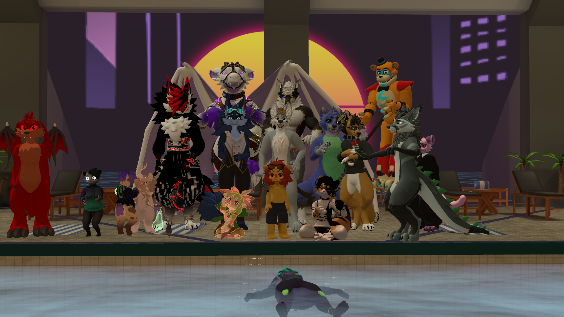 A bunch of friends in the Pool world for Furnal Equinox 2022