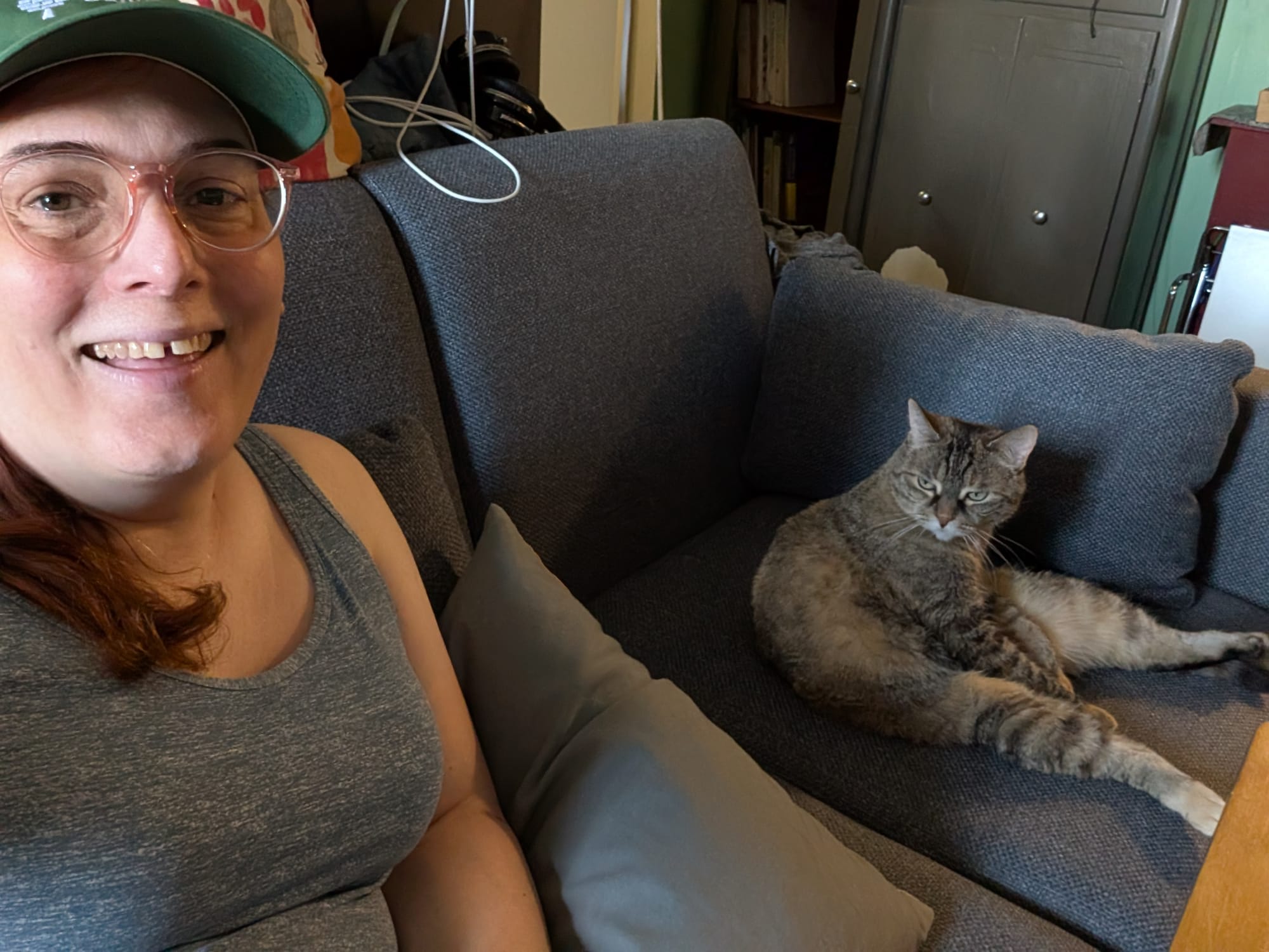 My cat Marty and I watching YouTube together.
