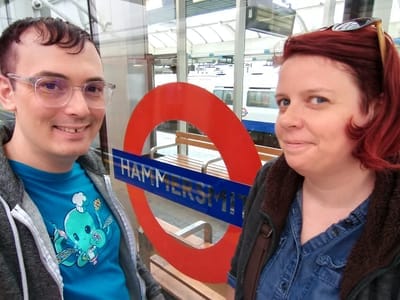 Toria and I at Hammersmith Station