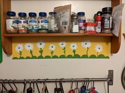 A little mural I painted over an ugly spot on the kitchen wall